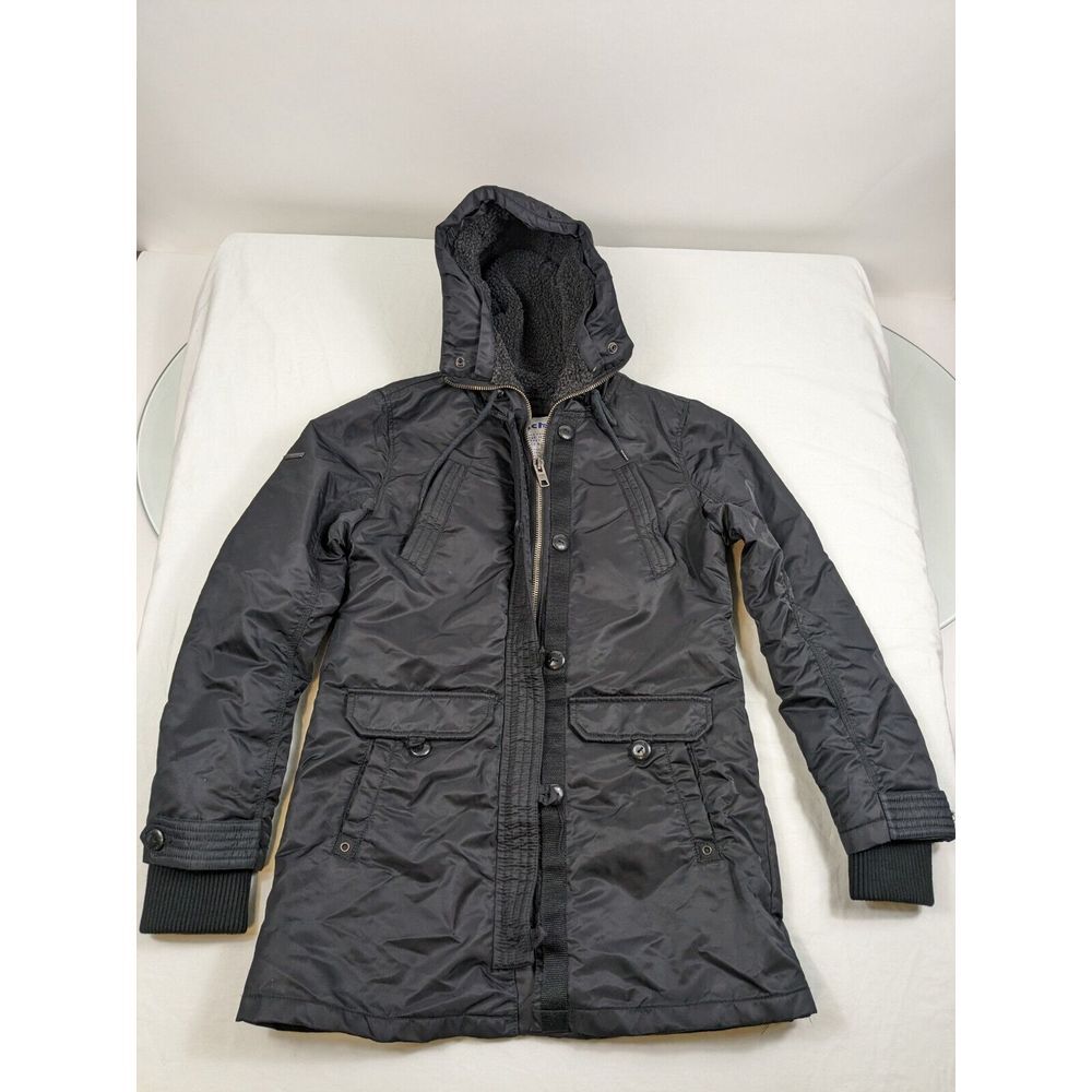 Schott NYC M85-237-04 Black Waxed Canvas Army Type M-7 Military Jacket Mens L